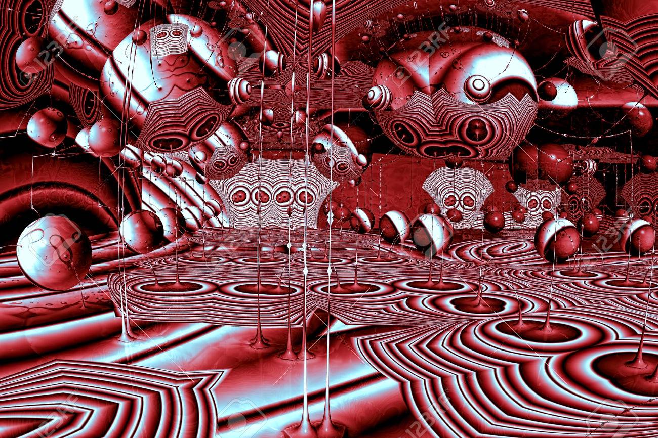 異常な超現実的な背景 コンピューター生成イメージ フラクタル図 3 D のレンダリング デジタル アート 混沌球体やスレッド の写真素材 画像素材 Image