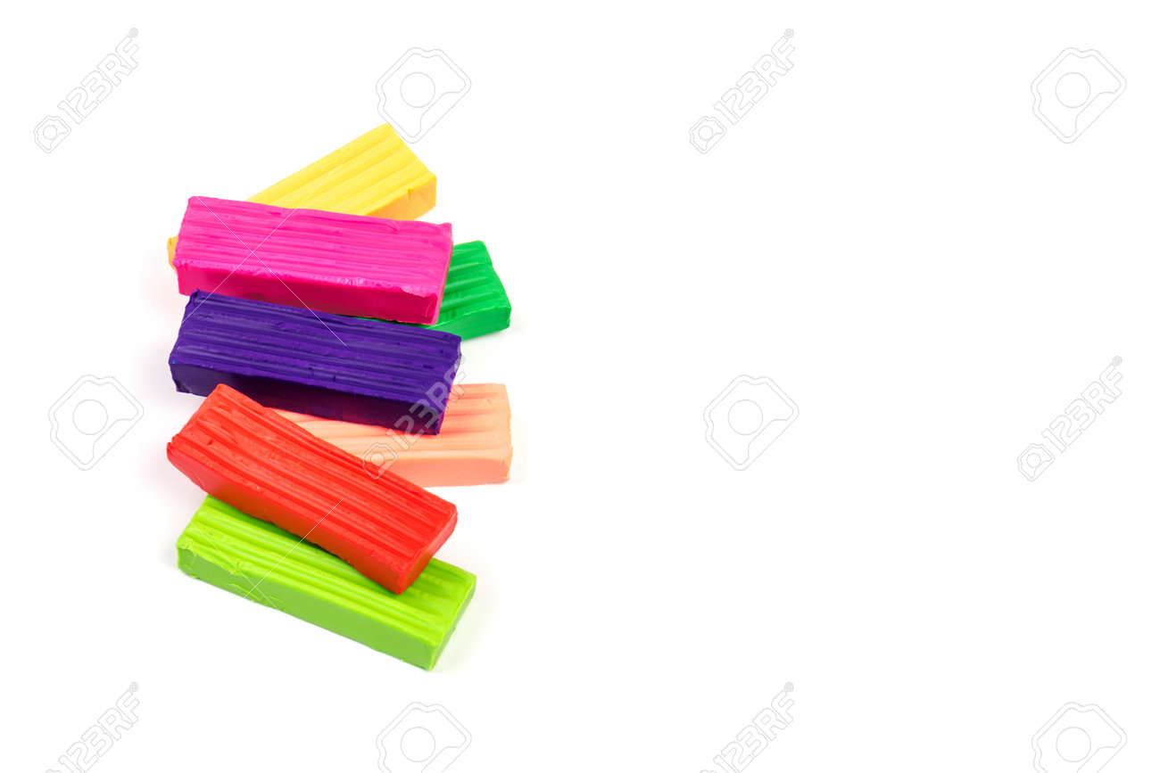 Children bright colorful plasticine isolated on white background - 162235223 Children bright colorful plasticine isolated on white background - 162235223