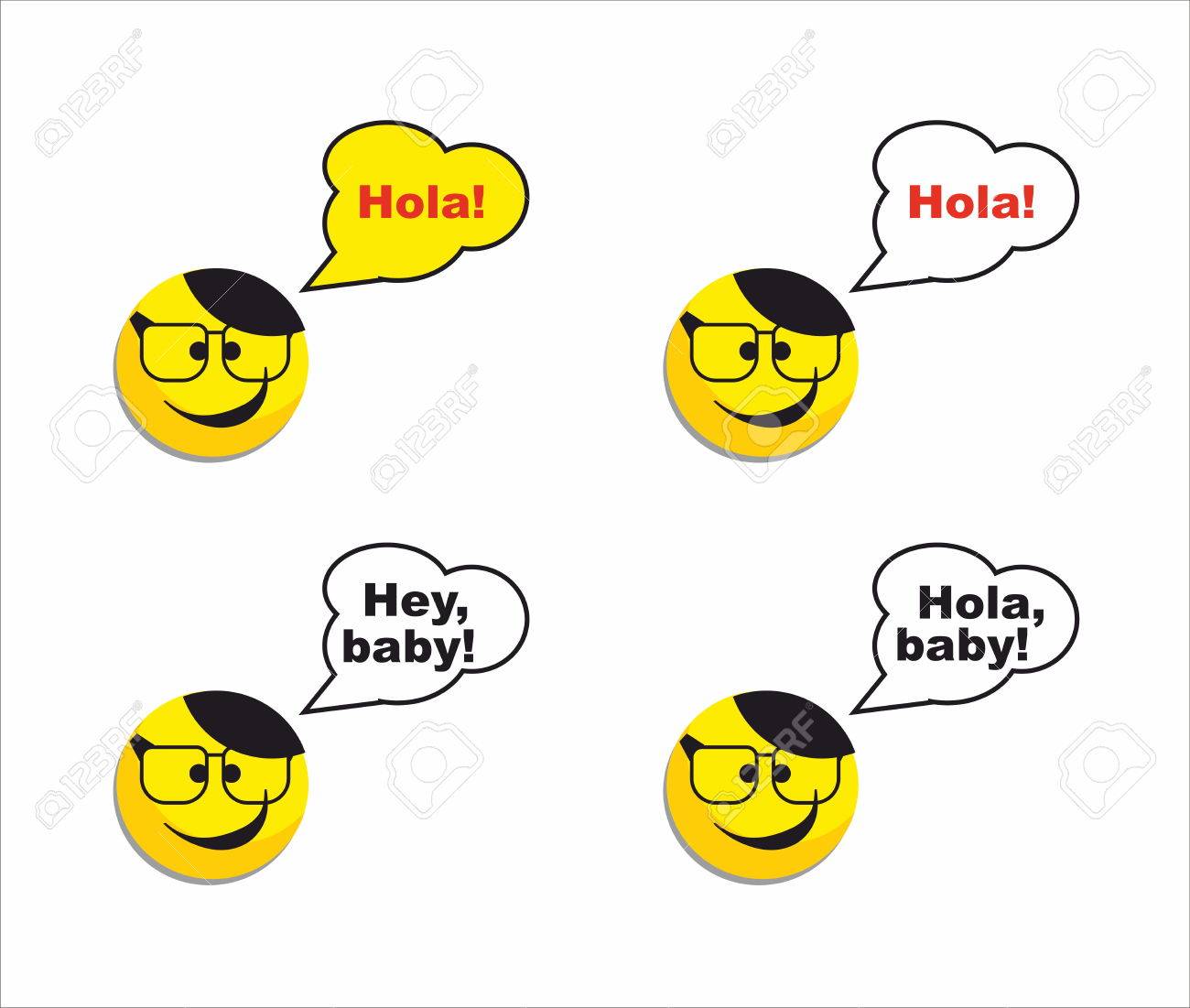 笑顔アイコン挨拶のイラスト素材 ベクタ Image