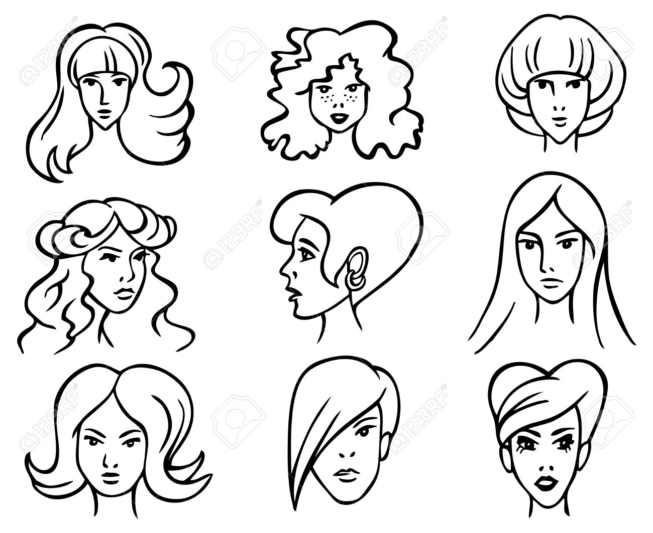 Hairstyle Sketch Images  Browse 75042 Stock Photos Vectors and Video   Adobe Stock