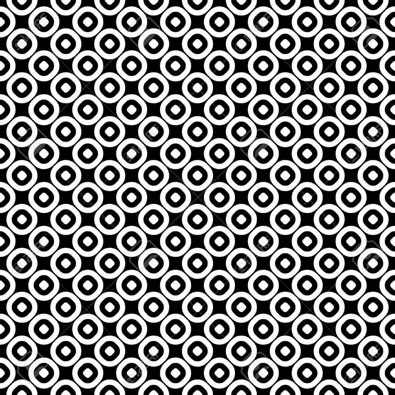 ベクターのシームレスなパターン 白黒水玉テクスチャ 千鳥穴あきサークルと単純な幾何学的な背景 ブラックのイラスト素材 ベクタ Image