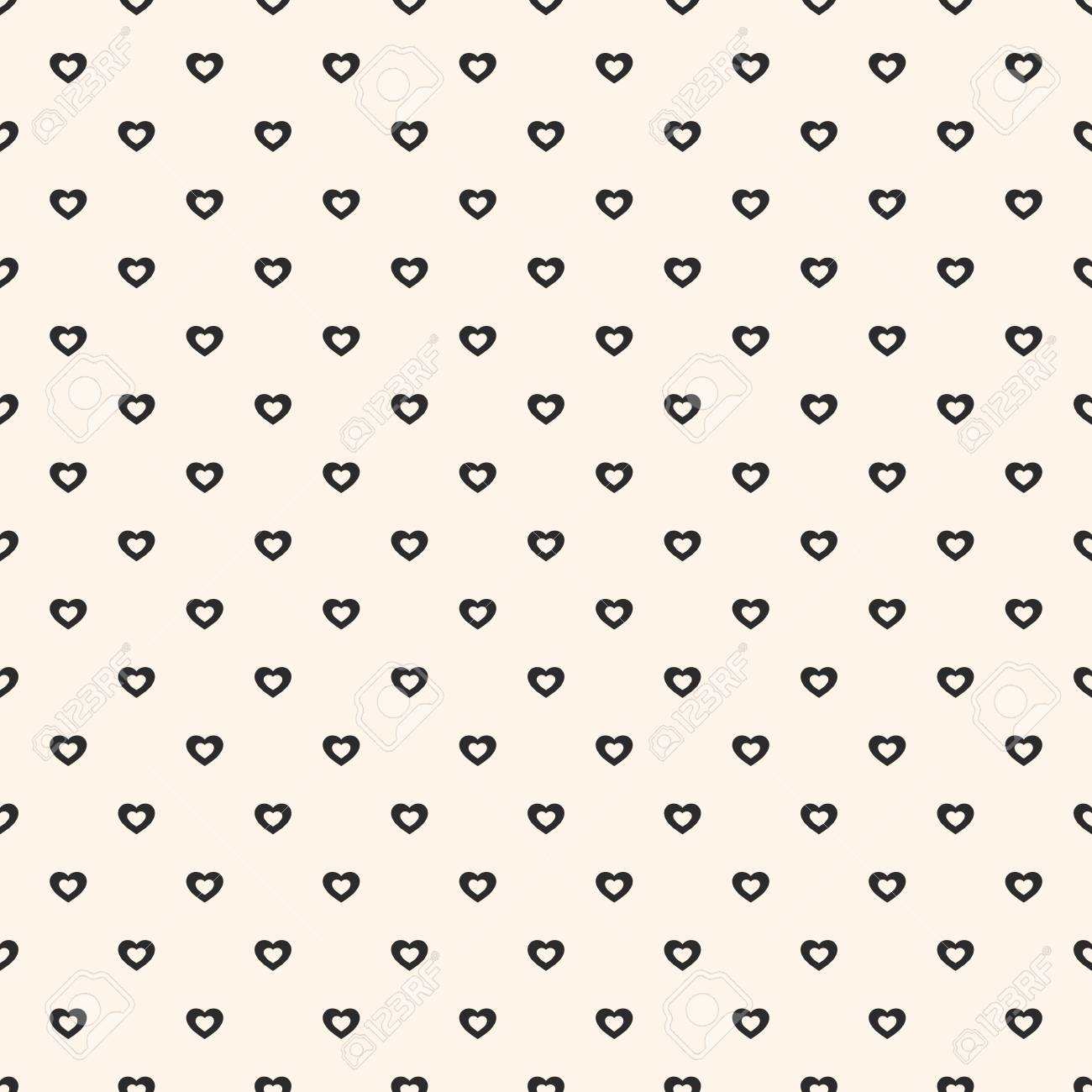 小さなハートを持つベクターシームレスパターン 抽象的な最小限の幾何学的な黒 と白の質感 繰り返しタイル バレンタインデーの背景 ロマンチックなテーマを愛する シンプルなモノクロデザインの装飾 テキスタイルのイラスト素材 ベクタ Image