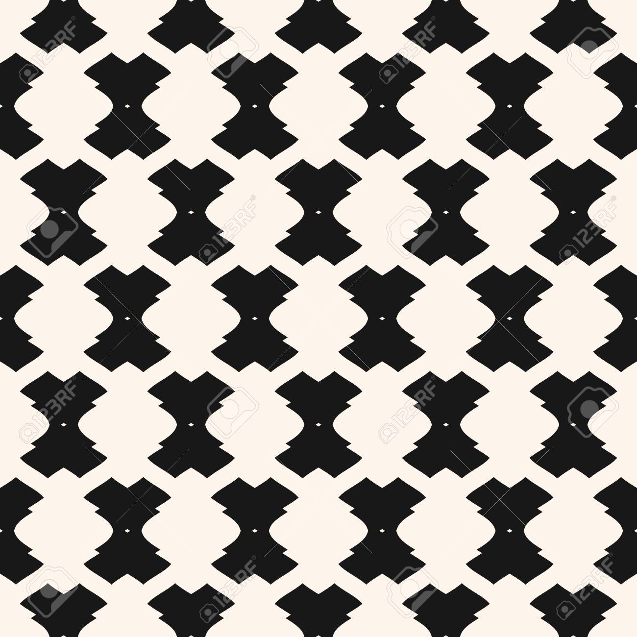 Vector Geometric Ornament Pattern Black And White Seamless