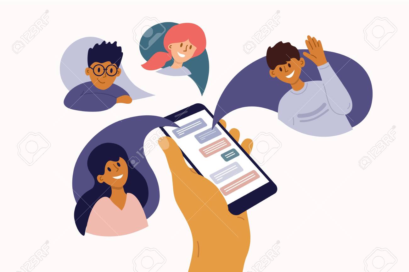 https://previews.123rf.com/images/olgastrelnikova/olgastrelnikova2005/olgastrelnikova200500012/146681075-group-of-people-chatting-online-mobile-app-messenger-cellphone-screen-with-friends-talking-by.jpg