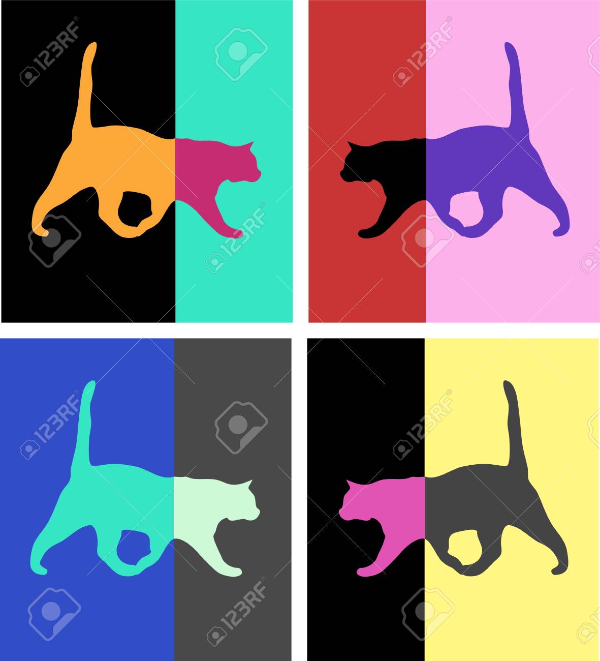cats pop art set pictures royalty free cliparts vectors and stock
