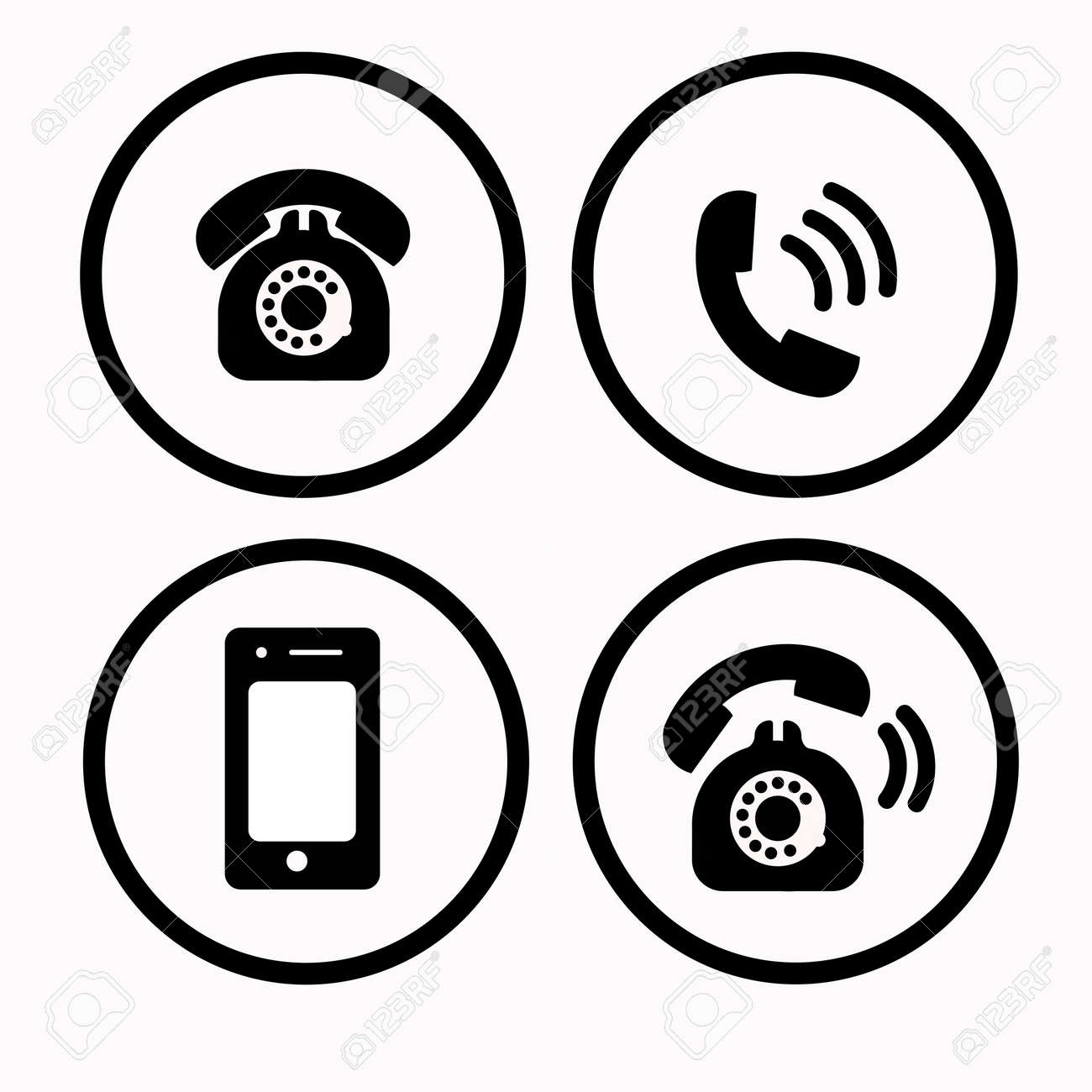 Phone Icon Vector. Mobile Phone And Telephone Symbol Pack Royalty Free SVG,  Cliparts, Vectors, and Stock Illustration. Image 182286356., image size:1300x1300