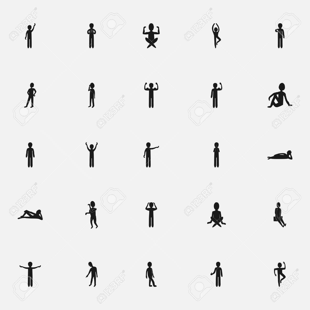 black icon stick figure on a white background flat style - 53277618 black icon stick figure on a white background flat style - 53277618