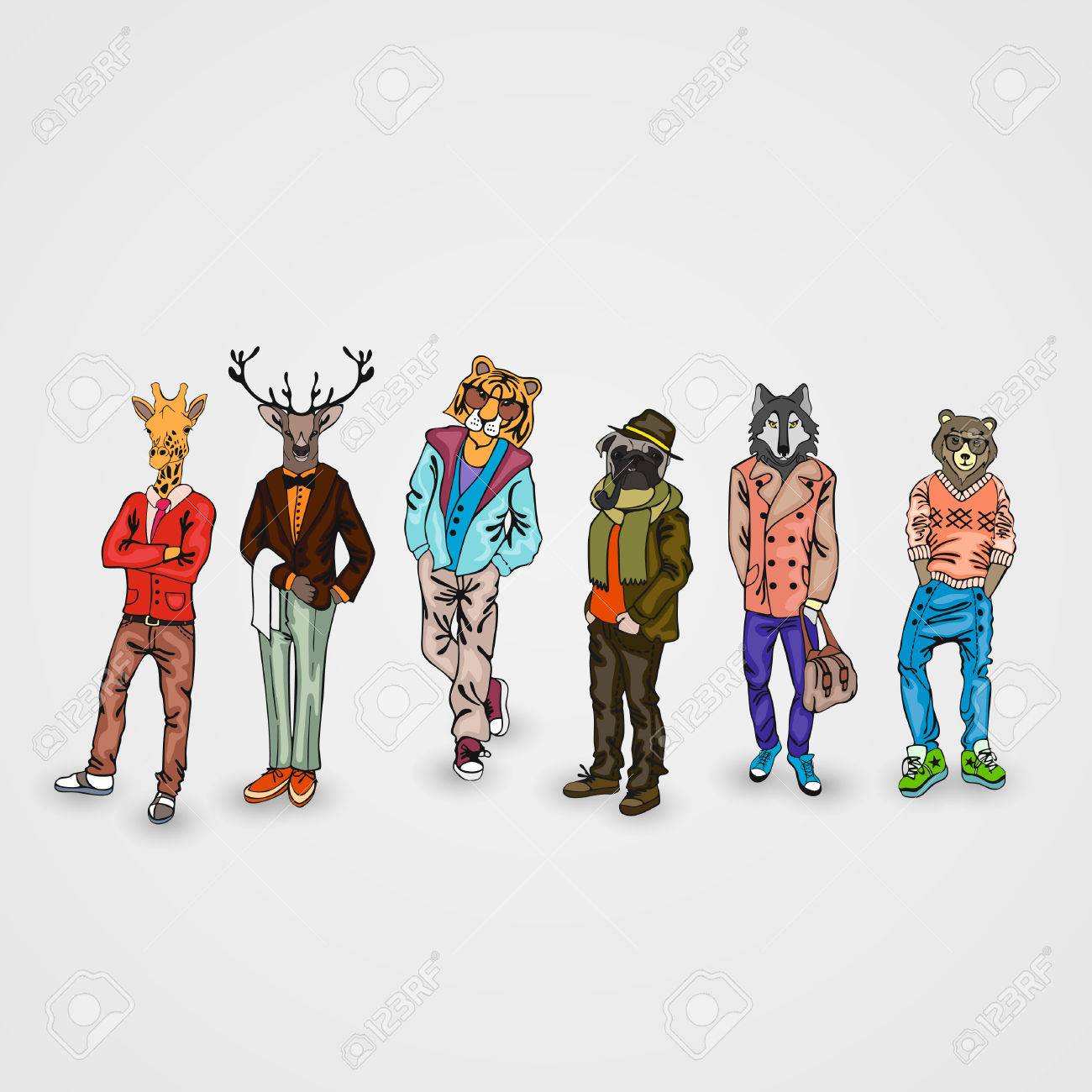動物人間の形で完全な成長で創造的な獣 のイラスト素材 ベクタ Image 動物人間の形で完全な成長で創造的な獣 のイラスト素材 ベクタ Image