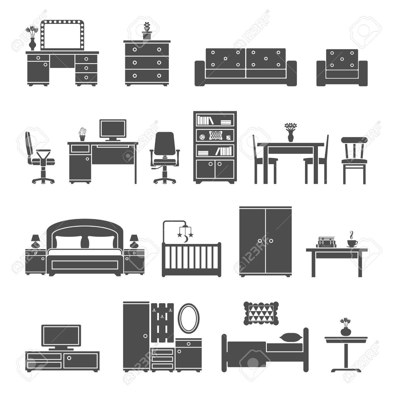 家具インテリア フラット アイコン ベクトル イラスト Eps 10 のイラスト素材 ベクタ Image