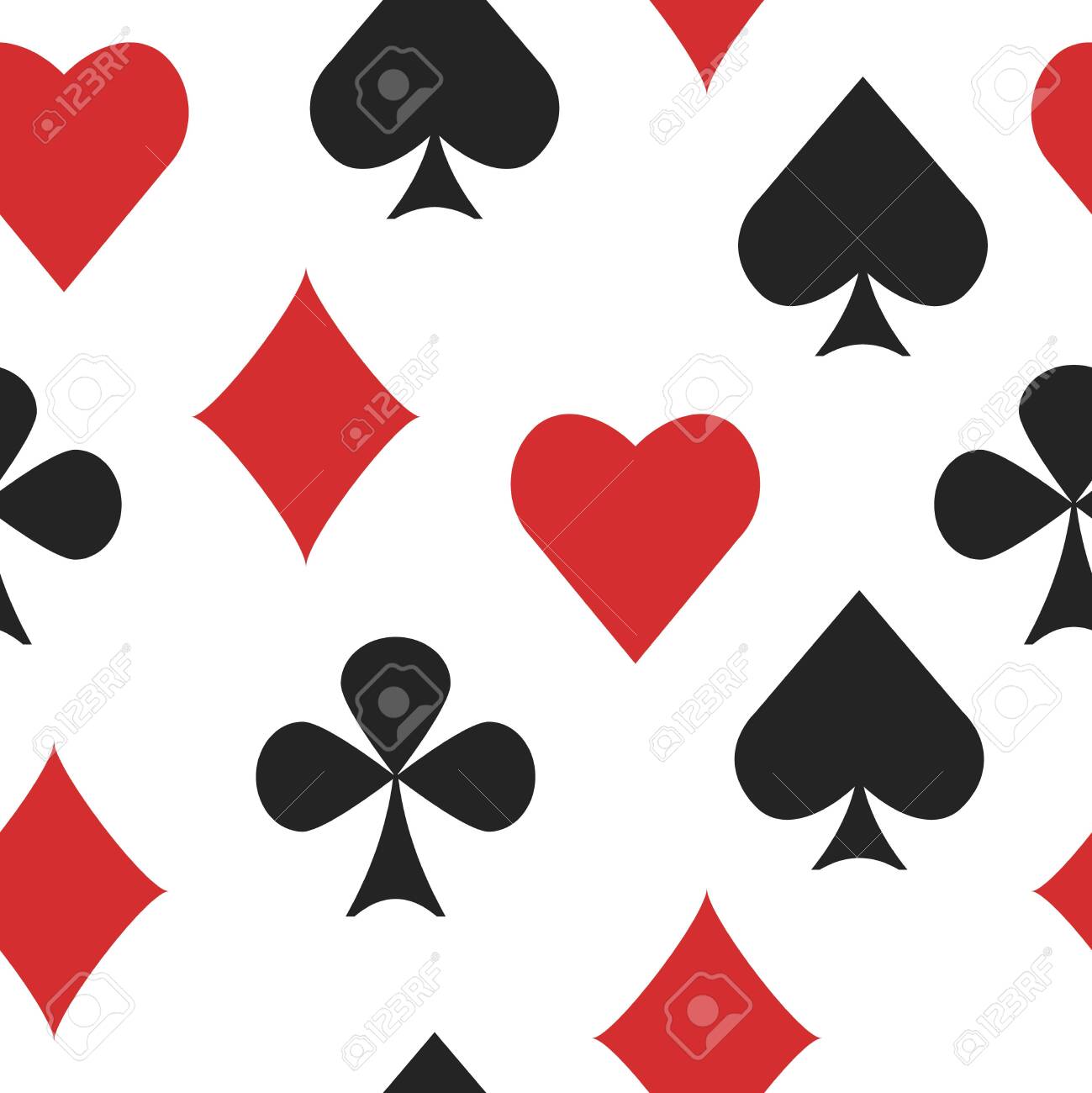 Seamless Pattern, Wallpaper, Texture With All Playing Card Suits Isolated  On White Background Royalty Free SVG, Cliparts, Vectors, and Stock  Illustration. Image 124238006.