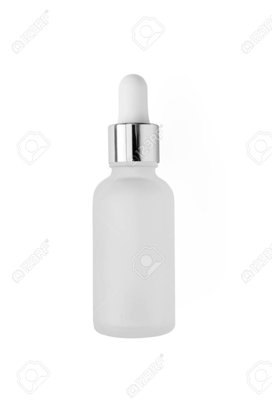 Download Frosted Glass Bottle With Dropper With Silver Metallic Cup Isolated Stock Photo Picture And Royalty Free Image Image 148813313