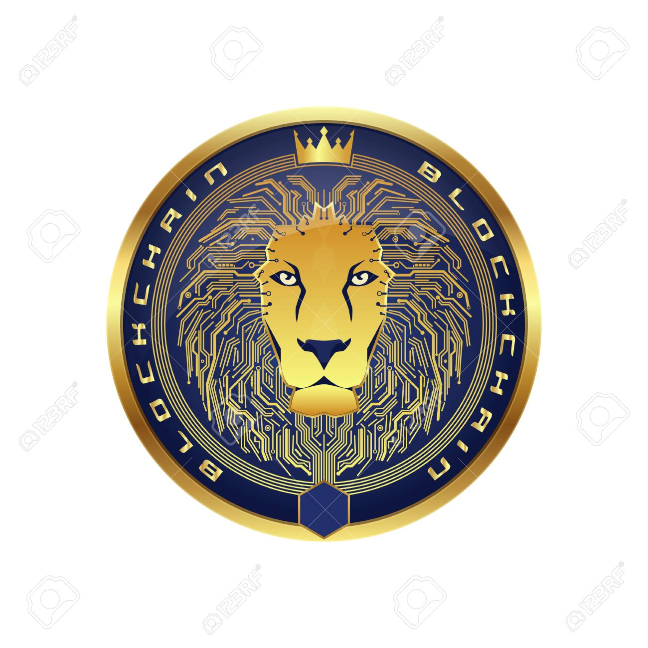 Cryptocurrency And Bitcoin Lion Logo. Digital Blockchain Design. Technology  Vector Design Of Coin. Royalty Free SVG, Cliparts, Vectors, and Stock  Illustration. Image 123067894.