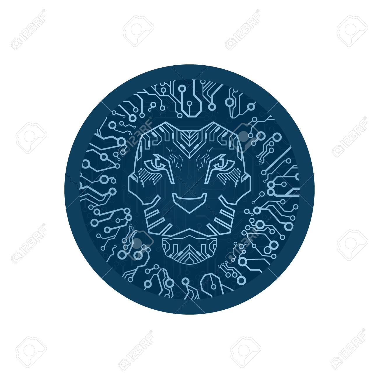 The Geometric Lion Logo In A Round Coin. Digital Technology Style.  Cryptocurrency And Bitcoin Lion Logo. Royalty Free SVG, Cliparts, Vectors,  and Stock Illustration. Image 123067911.