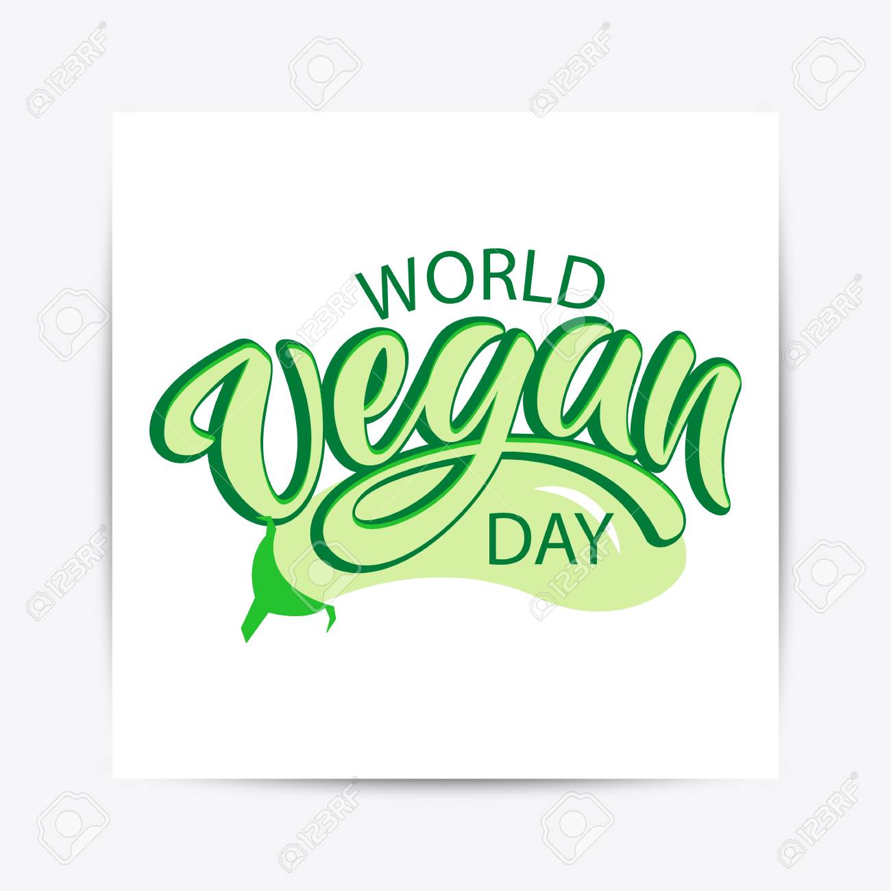 World Vegan Day - Modern Lettering Design with Trendy 70s Script Style.  Isolated Vector Typography Illustration Stock Vector - Illustration of  print, world: 269887041