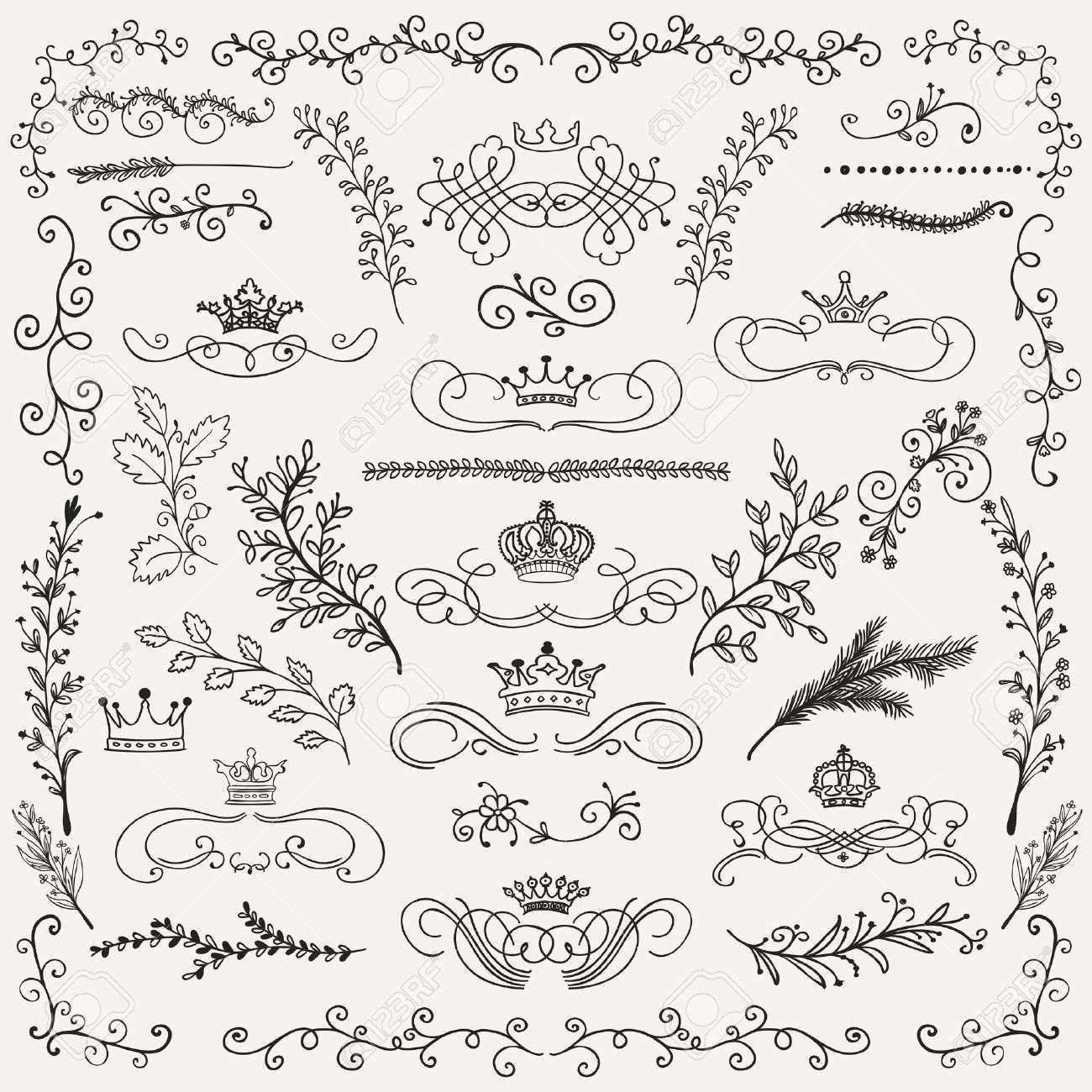 Download Svg Swirls Dividers Arrows Decorative Black Hand Sketched Rustic Floral Doodle Corners Design Elements Scrolls Hand Drawing Branches Art Collectibles Digital Colonialgolfhart Com