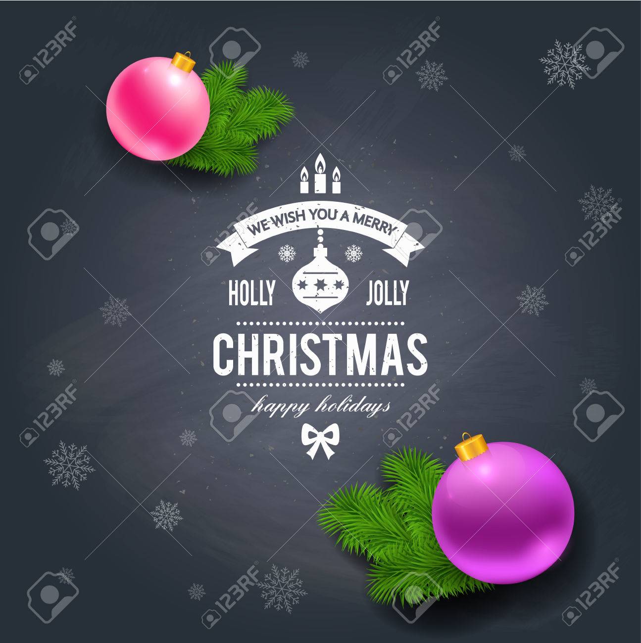 Joyeux Noel Salutations Logo Sur Tableau Conception Chrictmas Fait Dans Le Vecteur Clip Art Libres De Droits Vecteurs Et Illustration Image