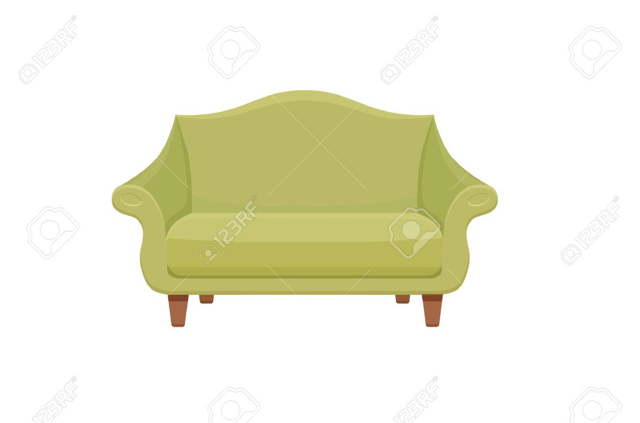 ソファとソファのカラフルな漫画イラストのイラスト素材 ベクタ Image