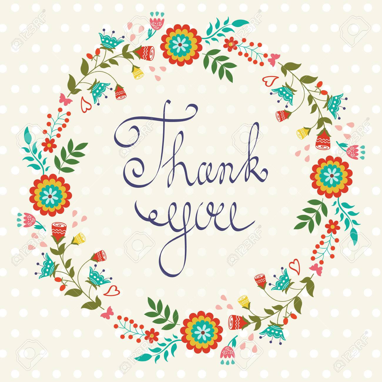 beautiful thank you card with floral wreath royalty free cliparts beautiful thank you cards