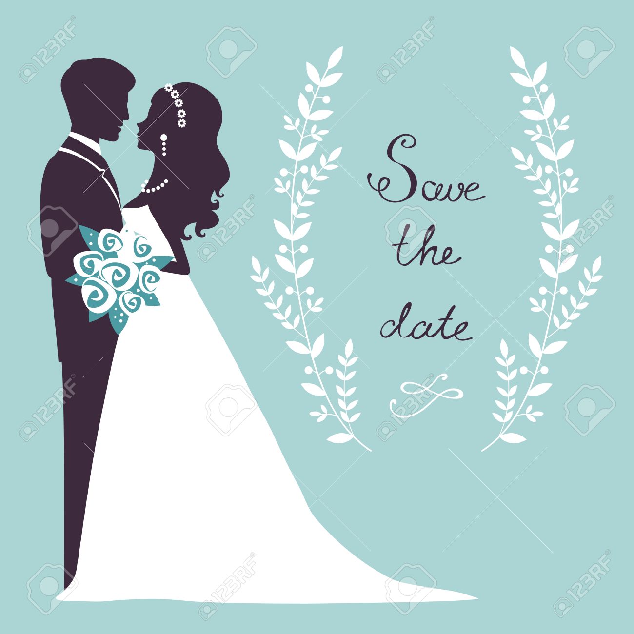 elegant wedding couple in
