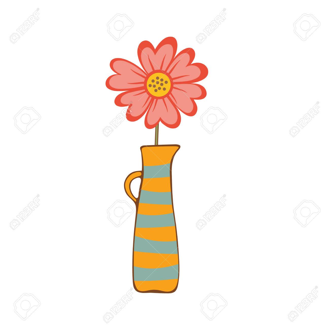 Beautiful Flower In A Colorful Vase. Vector Illustration Royalty Free SVG,  Cliparts, Vectors, and Stock Illustration. Image 46178126., image size:1300x1300