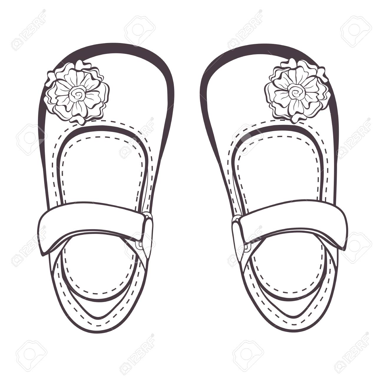 Illustration De Belles Chaussures Bebe Fille En Format Vectoriel Clip Art Libres De Droits Vecteurs Et Illustration Image