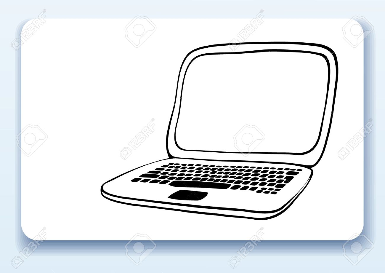 business card with drawing of a laptop royalty free cliparts drawing laptop