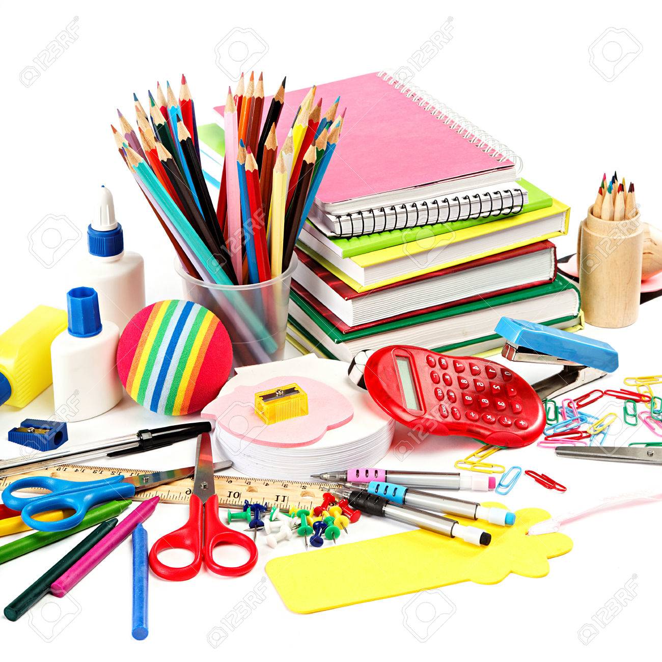 School And Office Supplies On White Background Back To School Stock Photo Picture And Royalty Free Image Image
