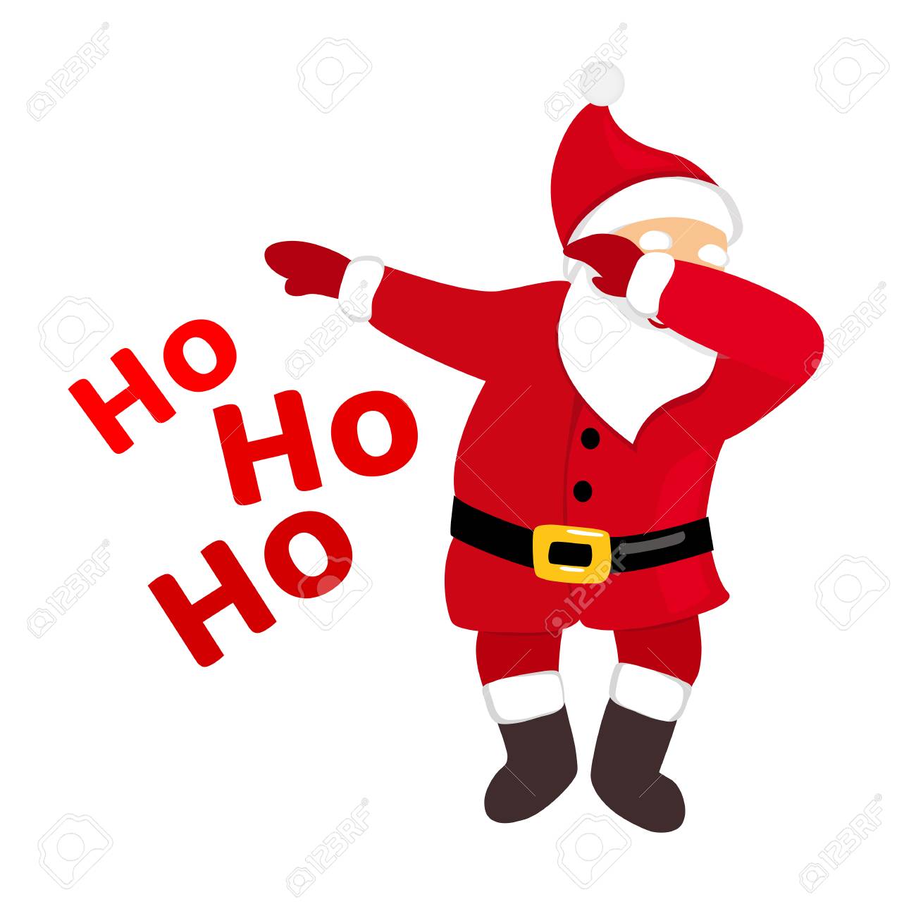 Funny Santa Dabbing Quirky Cartoon Comic Character In Traditional