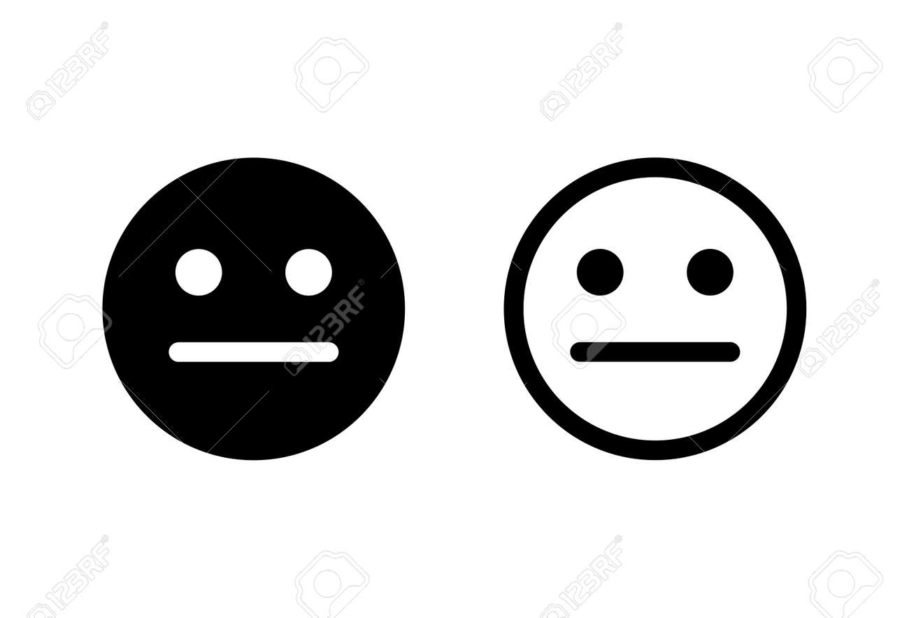 Neutral Face Emoticon. Smile Icons Set. Smile Vector Icon. Emoticon Icon  Vector. Emoji Royalty Free SVG, Cliparts, Vectors, and Stock Illustration.  Image 164368304., image size:1300x884