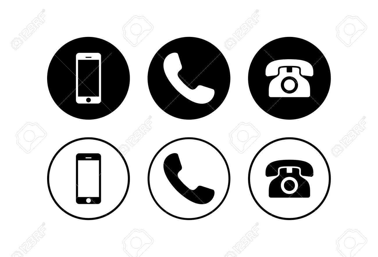 Phone Icons Set. Phone Icon Vector. Mobile Phone And Telephone Symbol Pack.  Mobile Phone. Telephone Icon. Cellphone Royalty Free SVG, Cliparts, Vectors,  and Stock Illustration. Image 168080977., image size:1300x884