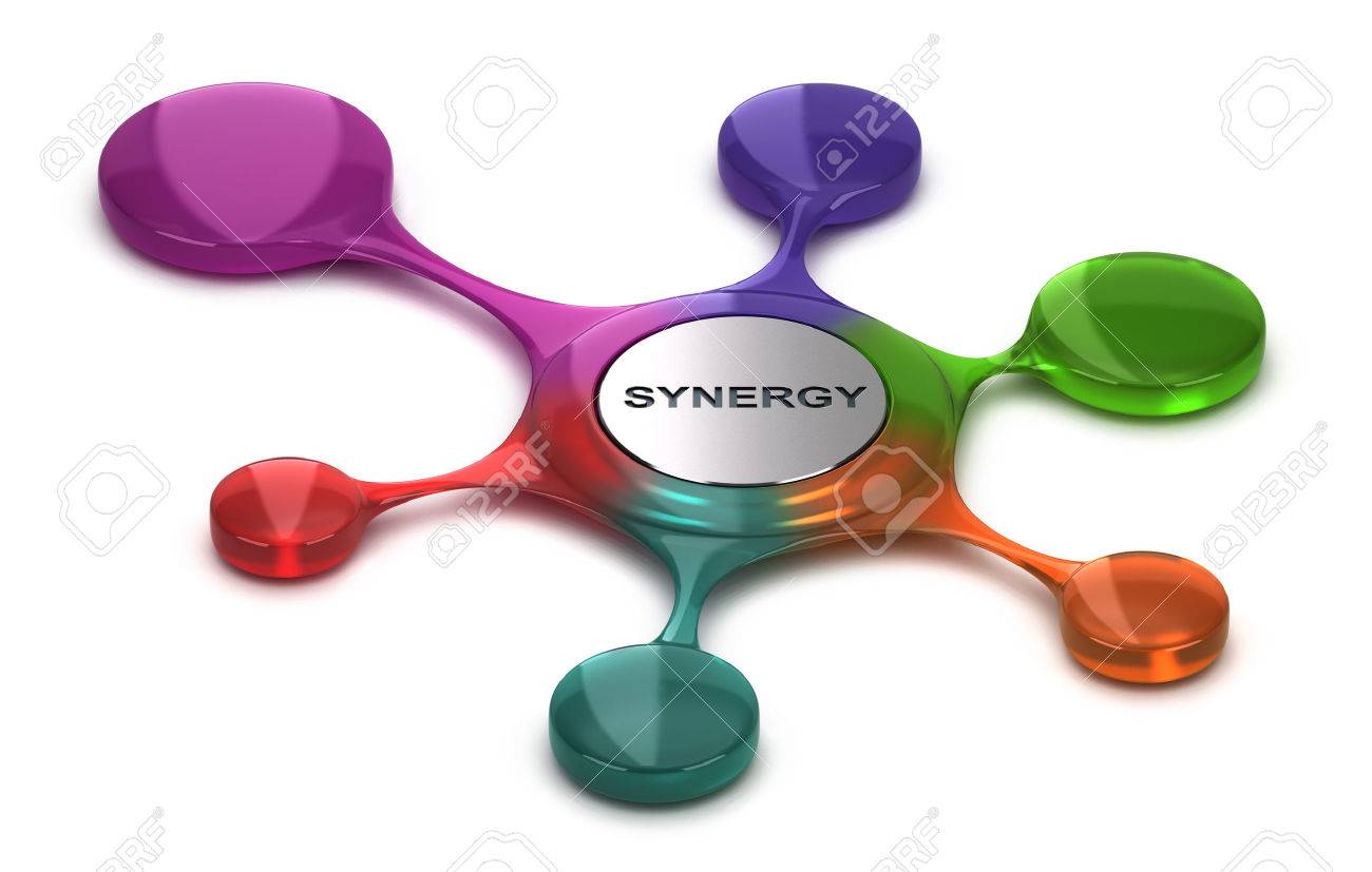 Synergy symbol over white background. Concept of team building or cohesion. 3D illustration - 75551858 Synergy symbol over white background. Concept of team building or cohesion. 3D illustration - 75551858