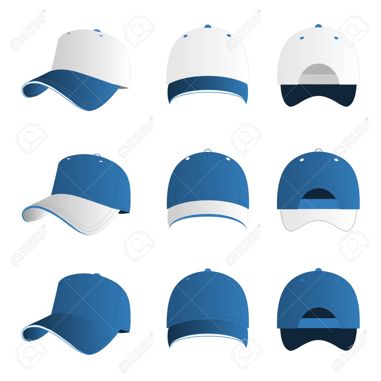 blue and white baseball hat
