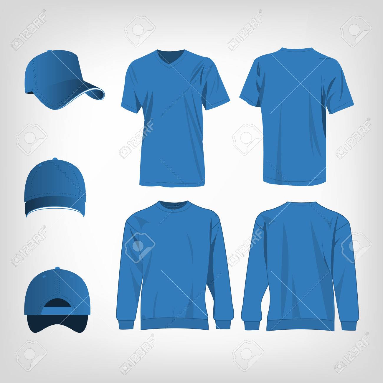 Sport Lichtblauw T shirt, Trui En Baseball Cap Geïsoleerd Sweater, Licht Blauw | Covee Baseball