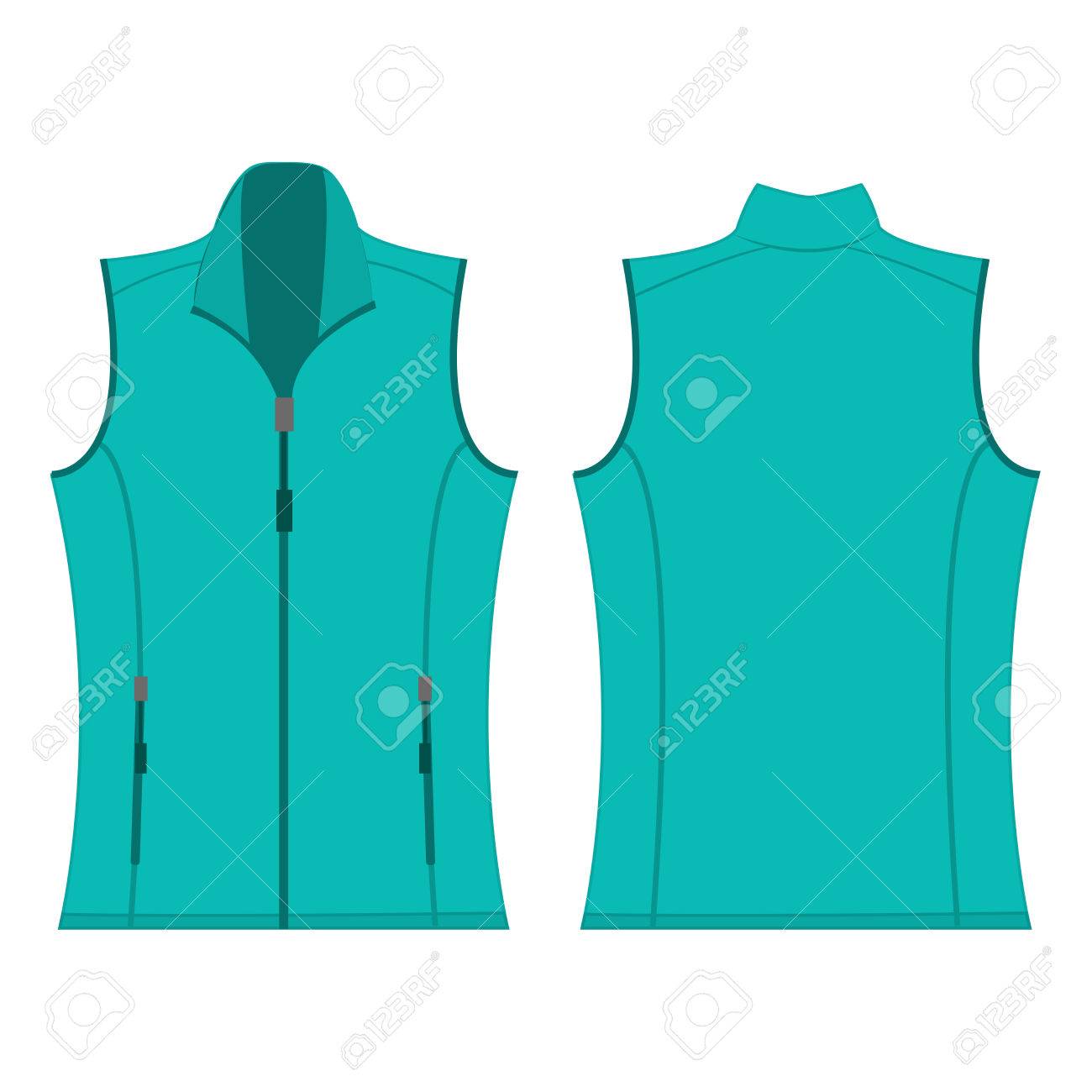 teal fleece vest