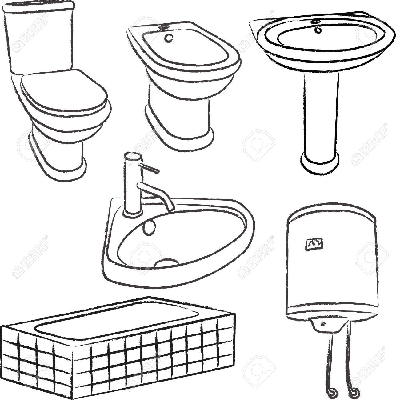 archivio fotografico oggetti della stanza da bagno