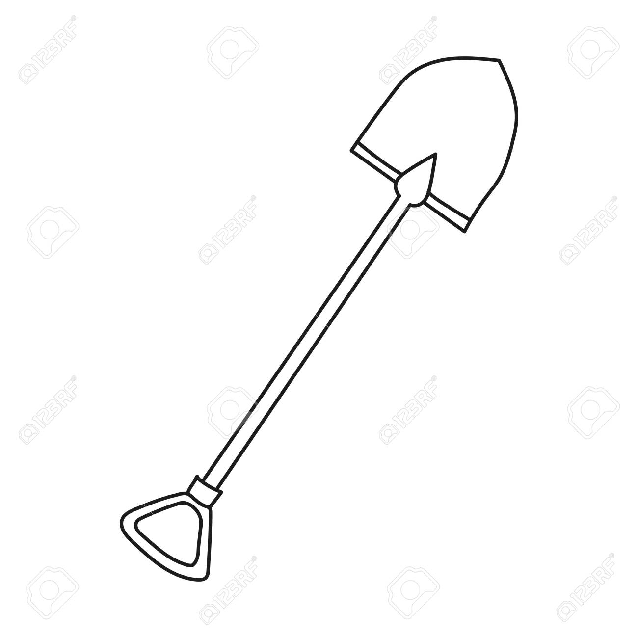 Garden Shovel. Hand Drawn Simple Icon. Doodle Vector Illustration On White  Background. Element For Creating A Horticultural, Agricultural Seasonal  Design. Royalty Free SVG, Cliparts, Vectors, and Stock Illustration. Image  142726310., image size:1300x1300