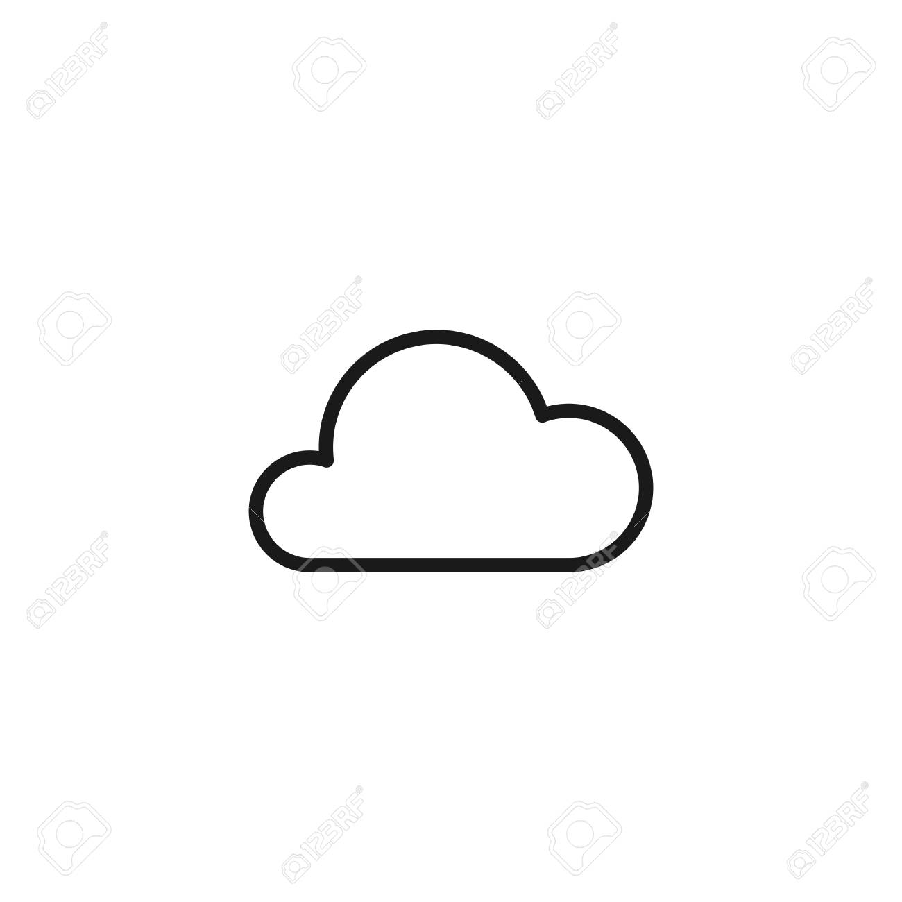 black isolated outline icon of cloud on white background line royalty free cliparts vectors and stock illustration image 116085503 black isolated outline icon of cloud on white background line