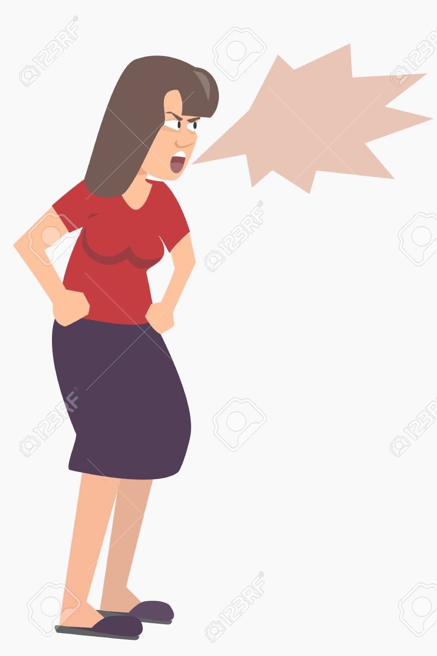 Mad Woman Screaming Vector Cartoon Royalty Free SVG, Cliparts, Vectors, and  Stock Illustration. Image 89408431.