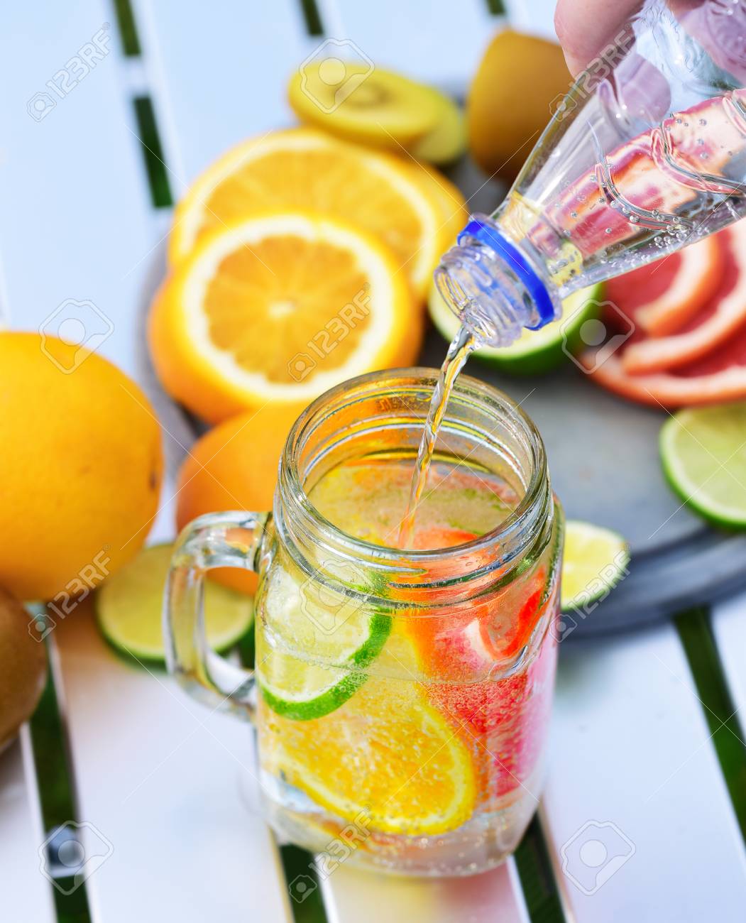 Lemon lime orange detox water