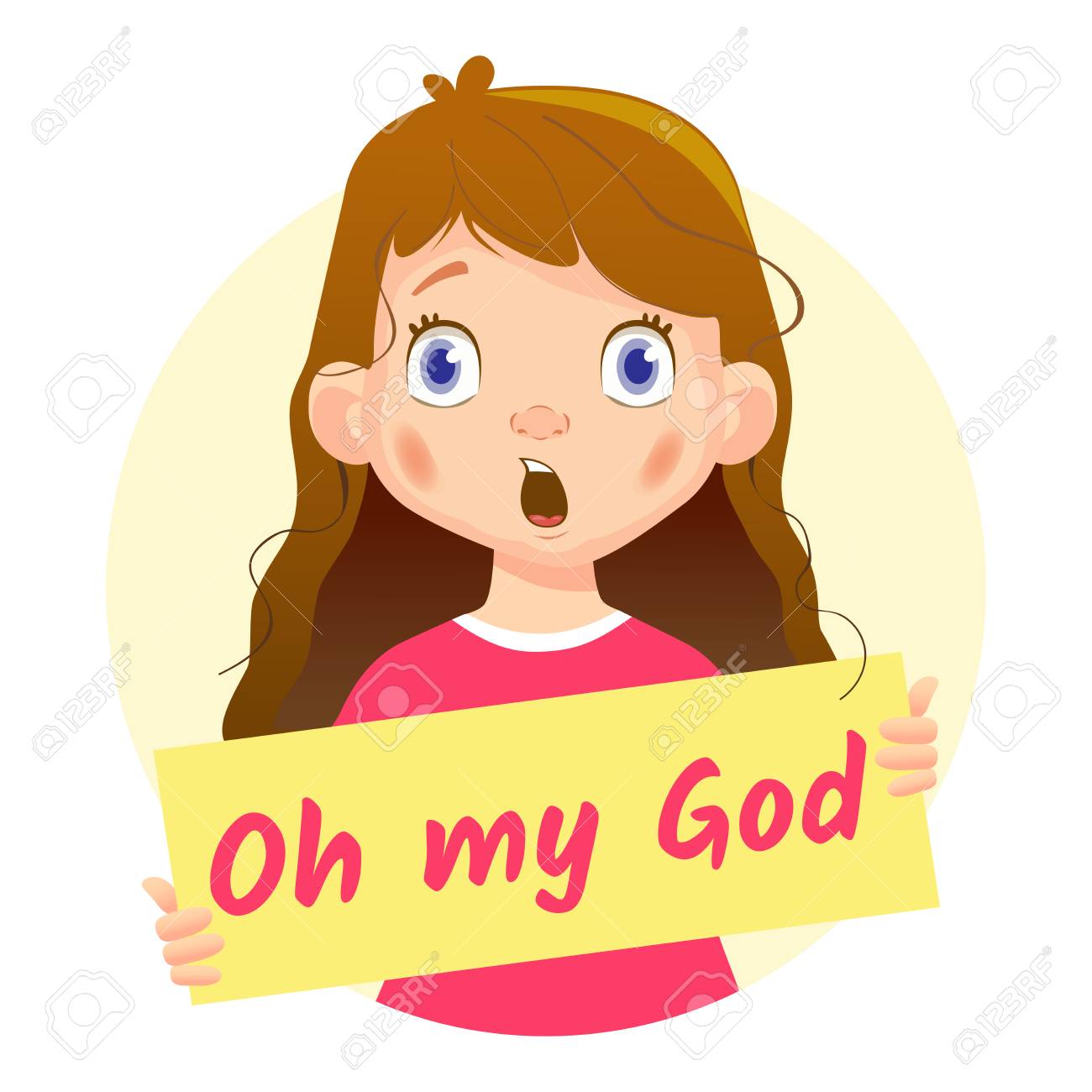 Oh My God Message On White Background Girl Holding Oh My God Poster Surprised Royalty Free Cliparts Vectors And Stock Illustration Image 87932512