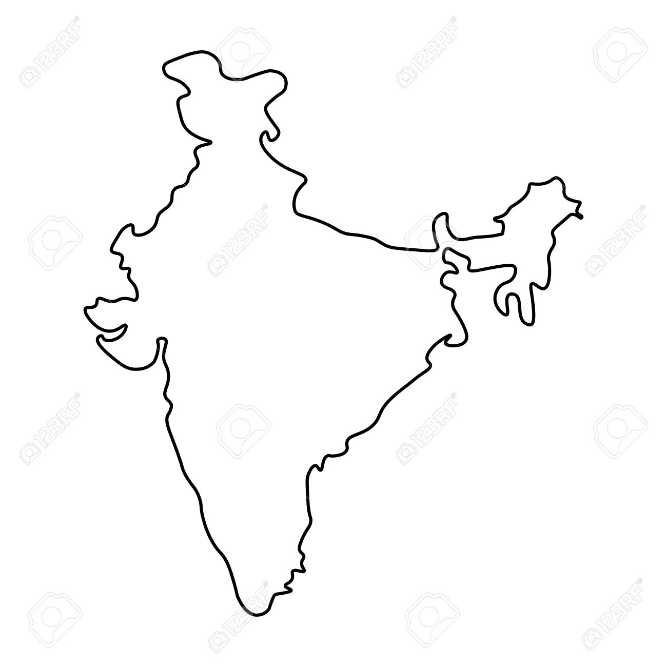 インドの地図 アウトライン インド地図イラストのシルエット の写真素材 画像素材 Image