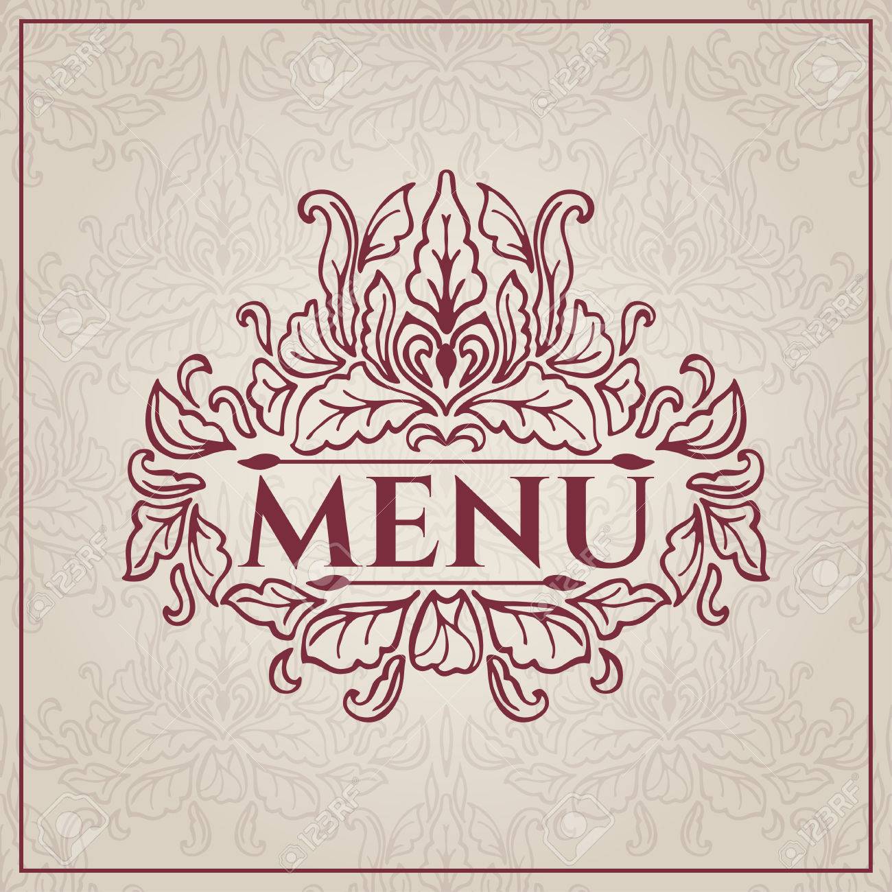elegant vintage restaurant menu design vector illustration royalty