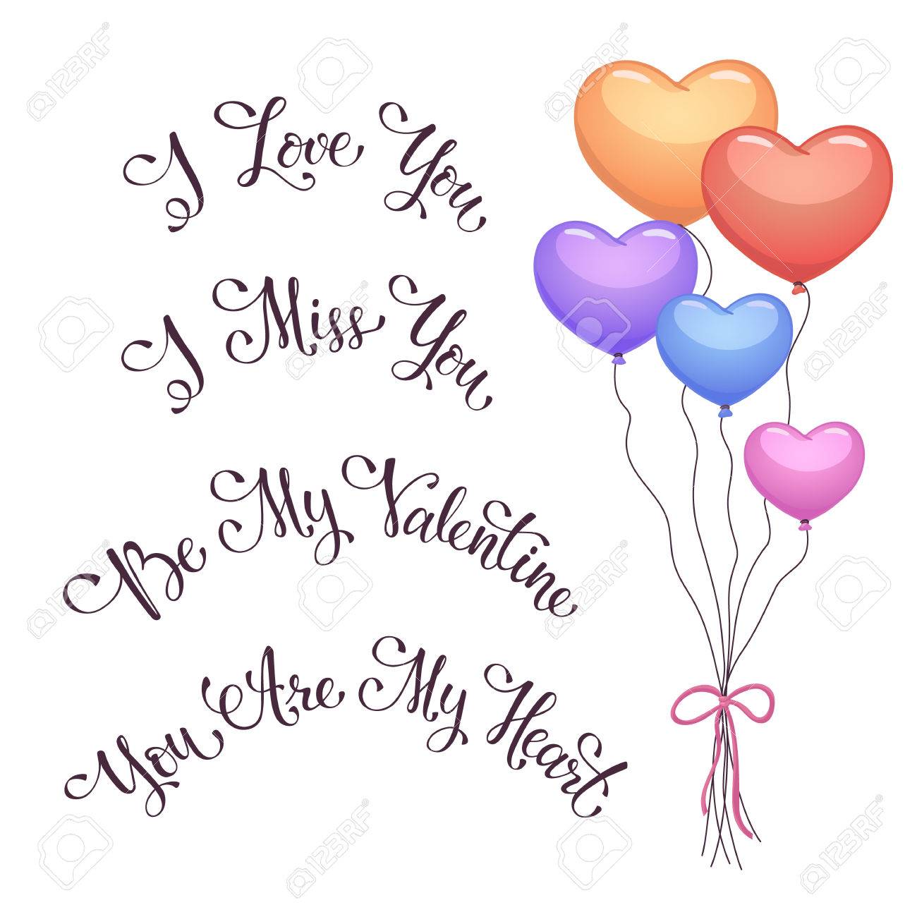 Modern Calligraphy For Valentine S Day I Love You I Miss You