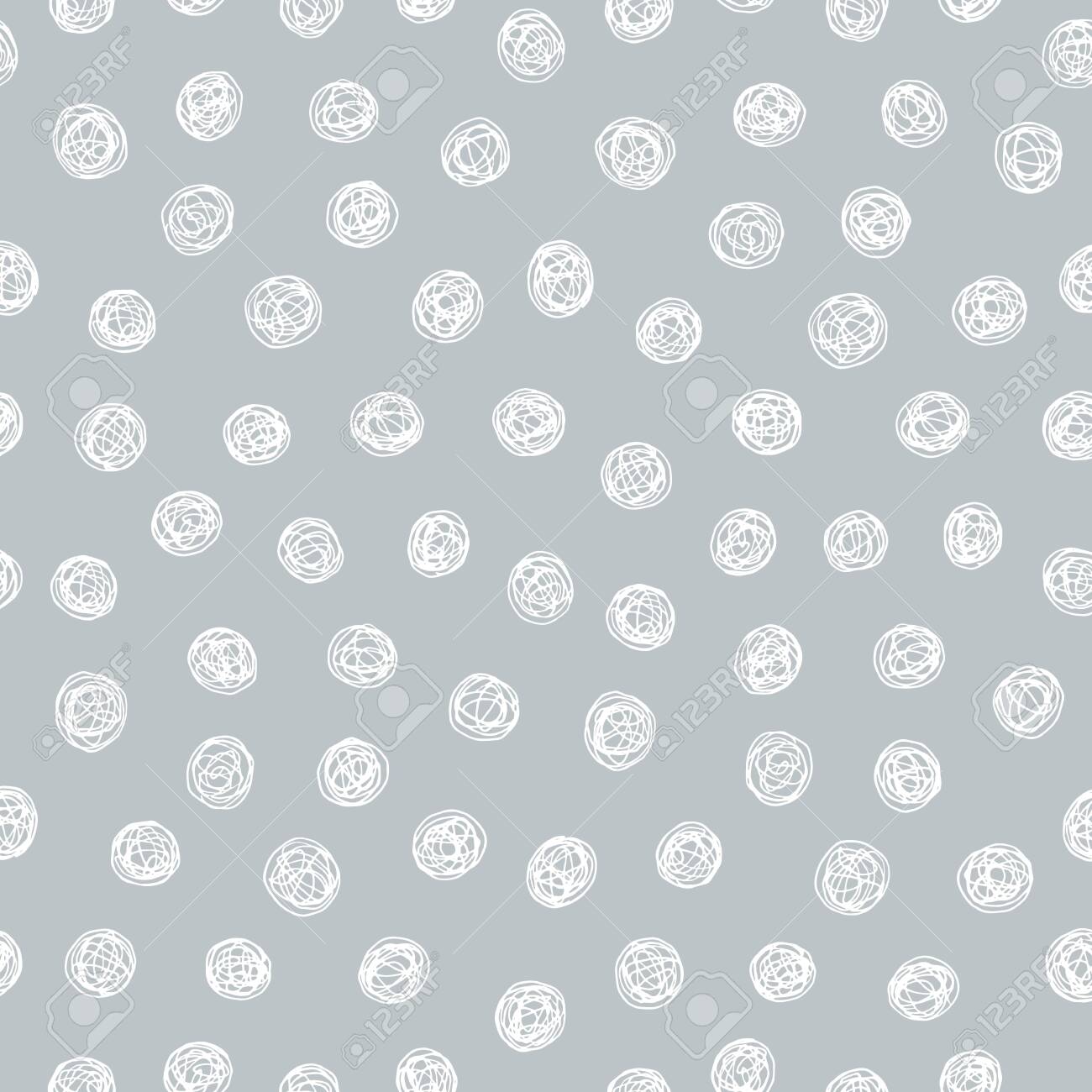 Cute Vector Dots Seamless Background. Abstract Ornament On Grey ...