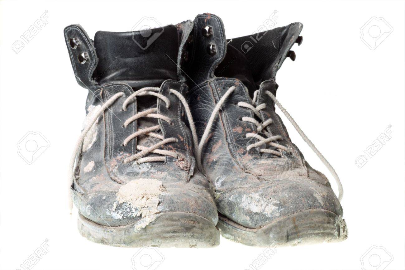 worn out work boots