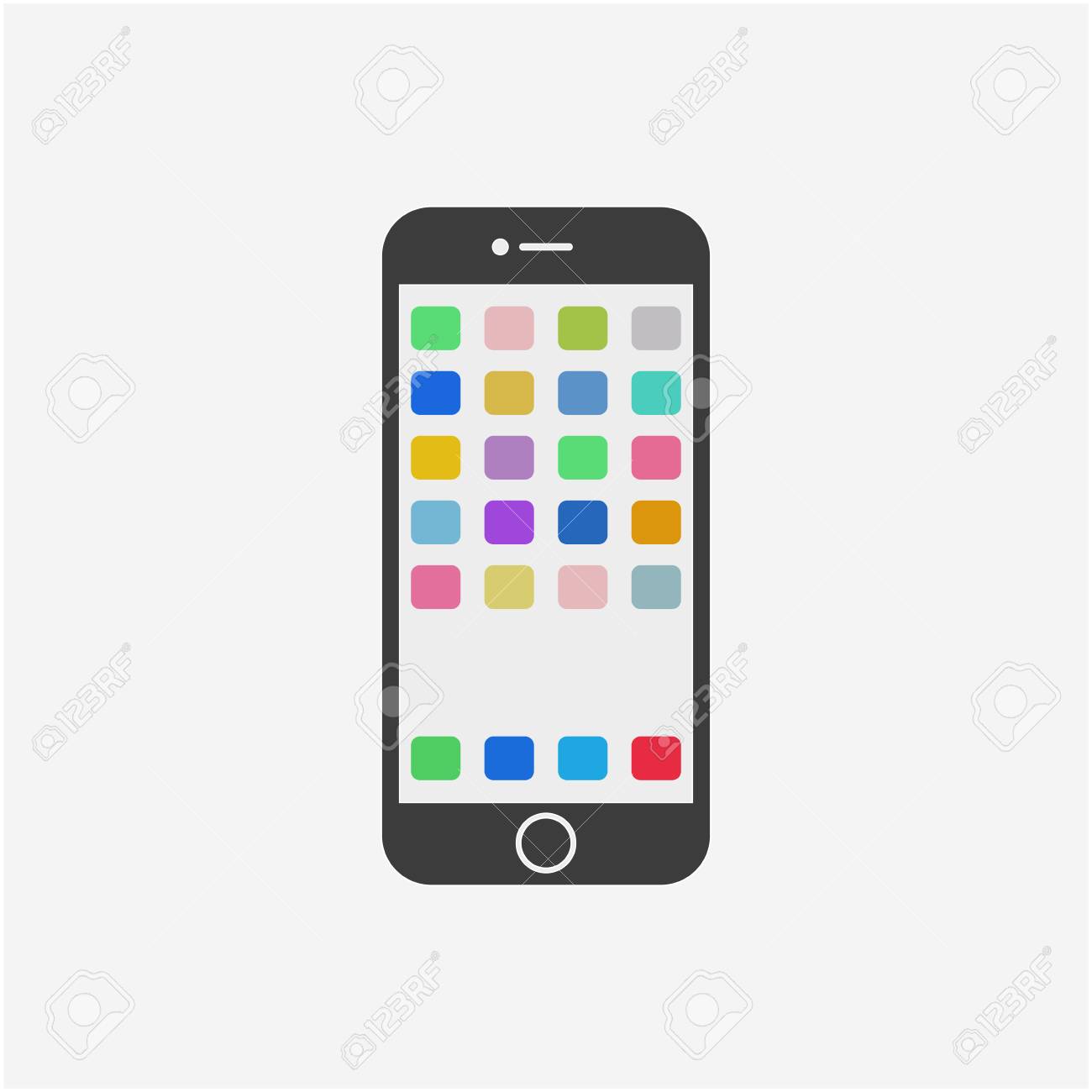 Mobile Phone With Color Menu Icon Vector Illustration. Smartphone Icon.  Royalty Free SVG, Cliparts, Vectors, and Stock Illustration. Image 56918023., image size:1300x1300