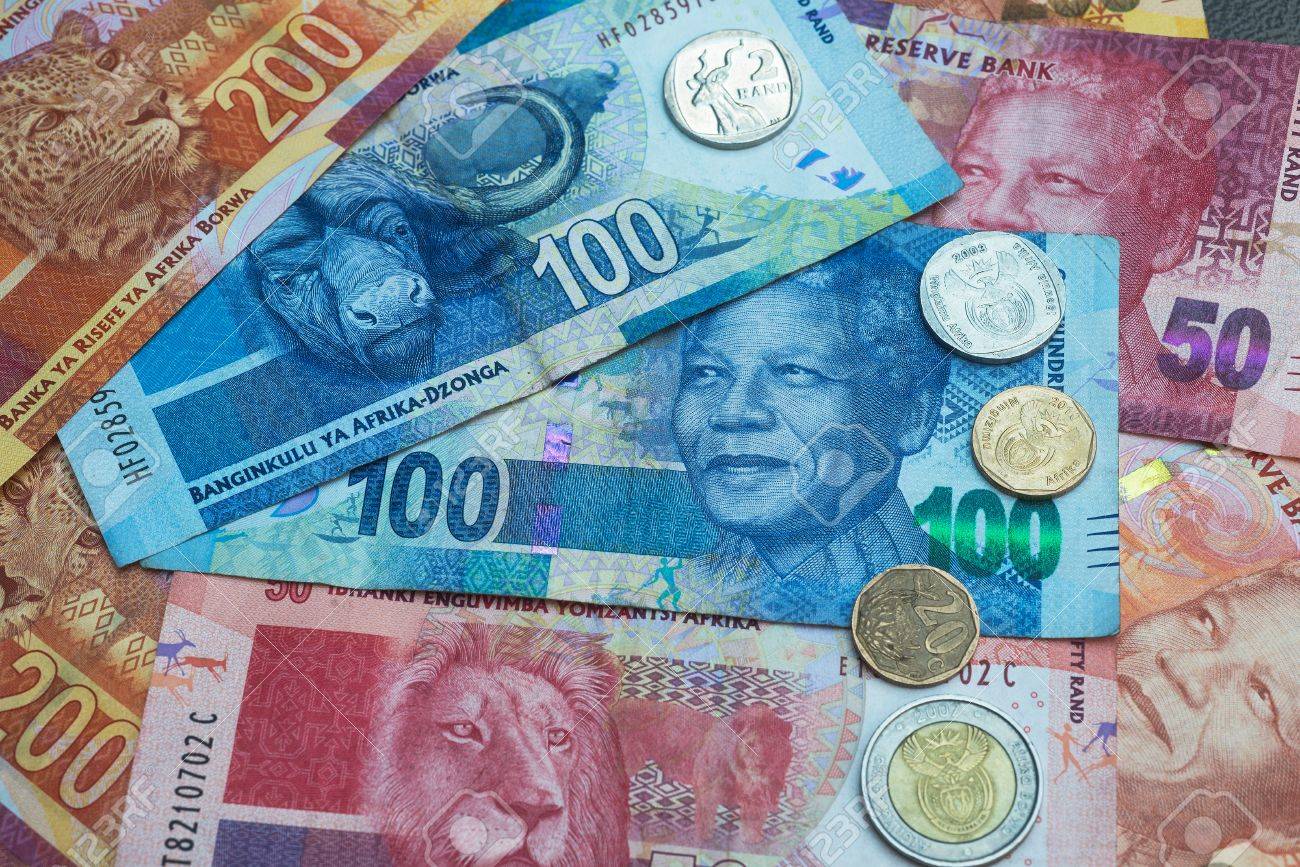 南アフリカランドの通貨および硬貨の背景の写真素材・画像素材 Image 57861344