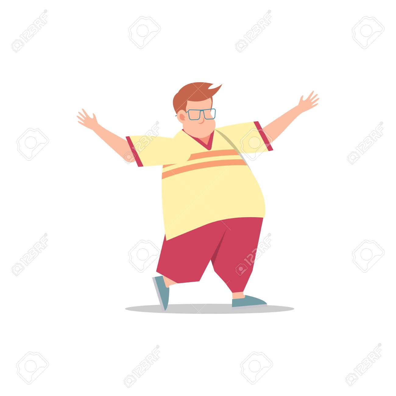 pics Fat Kid With Glasses Character cartoon character illustration of fat