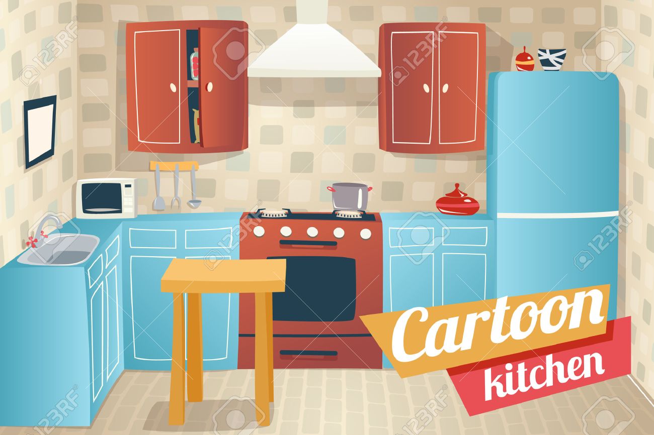 Accessoires De Cuisine Meubles Cartoon Intérieur Appartement Maison ... Accessoires De Cuisine Meubles Cartoon Intérieur Appartement Maison ...