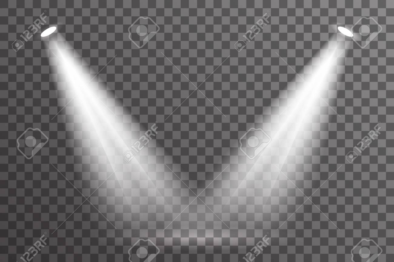 Double ray scene spotlight illumination light bright electric effect glow special abstract flare transparent set background vector illustration - 124607535 Double ray scene spotlight illumination light bright electric effect glow special abstract flare transparent set background vector illustration - 124607535